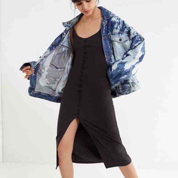 urban outfitters new washed black knit midi dress - Picture 4 of 8